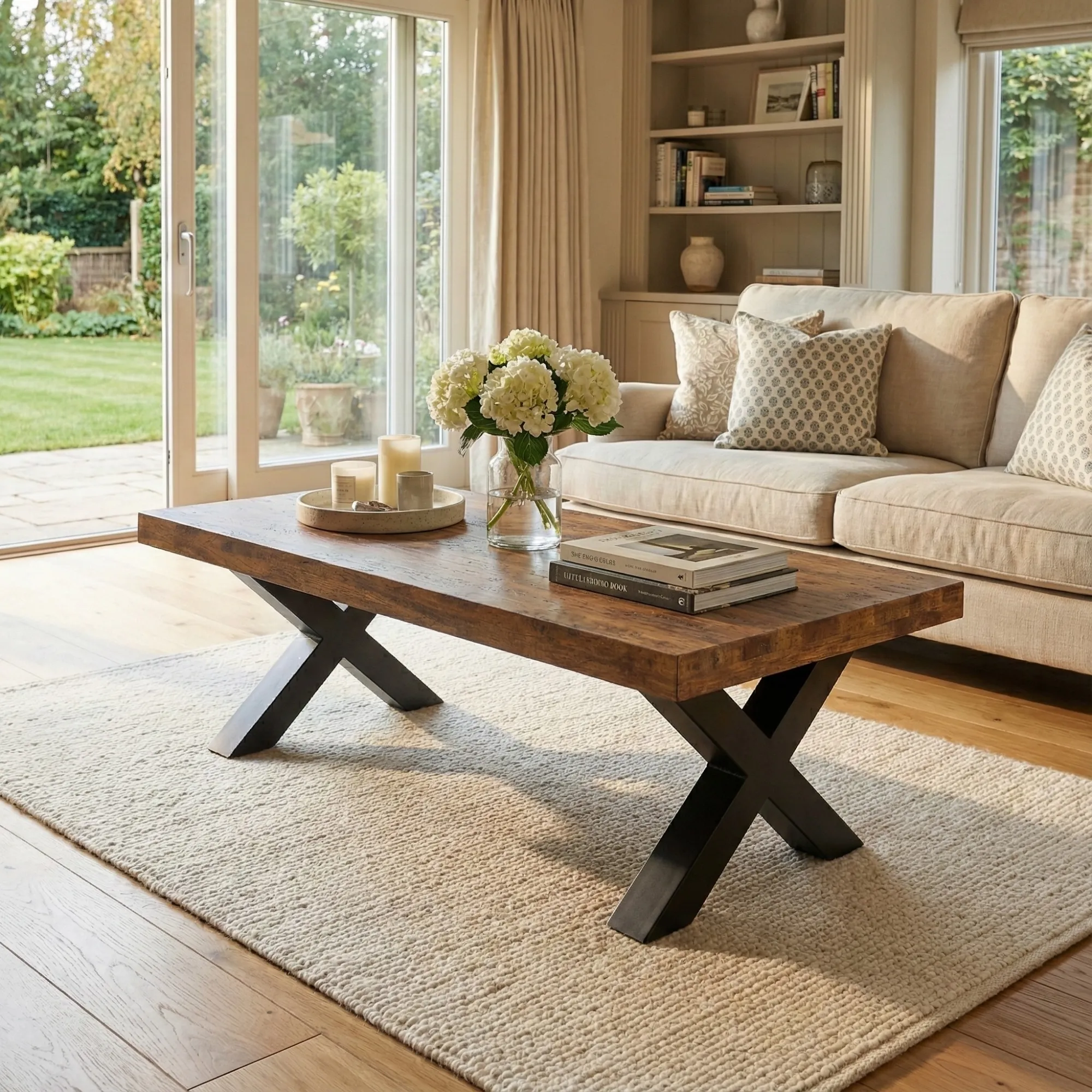 Rectangular Solid Wood Coffee Table - view 5